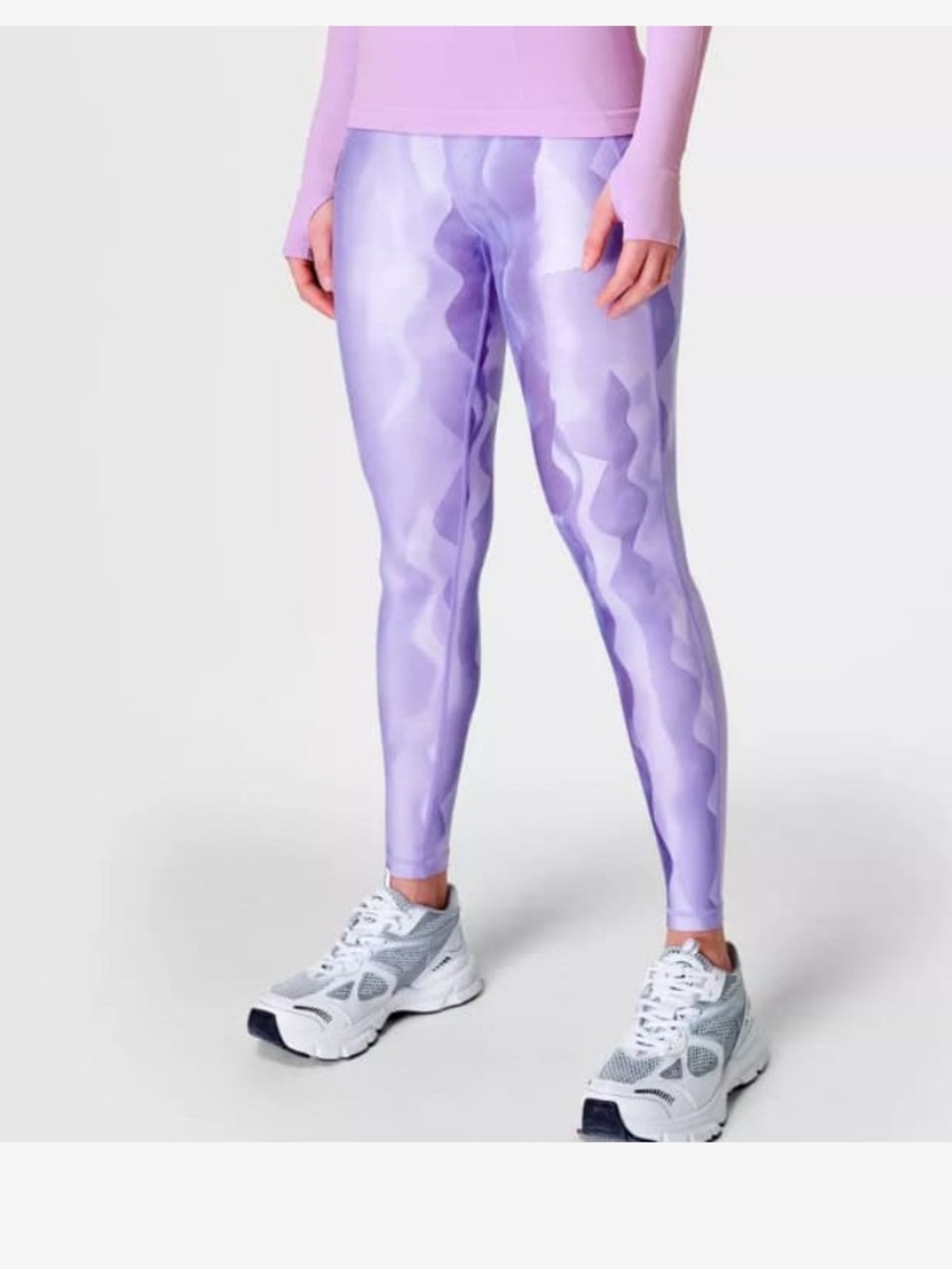 Sweaty Betty Purple Abstract Wave Print Leggings - Size 6 - Like New